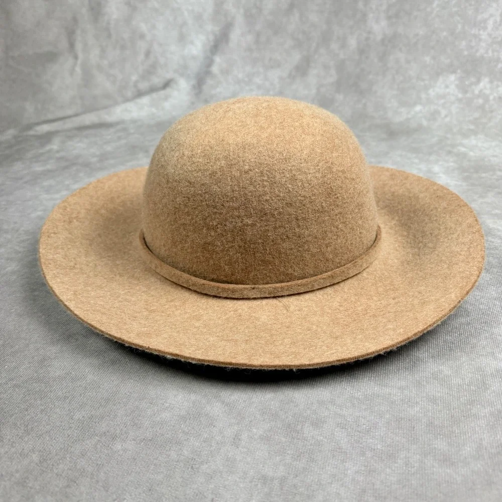 BOHO Women's 100% Wool Floppy Hat Brown Beige Made in Italy Size OS